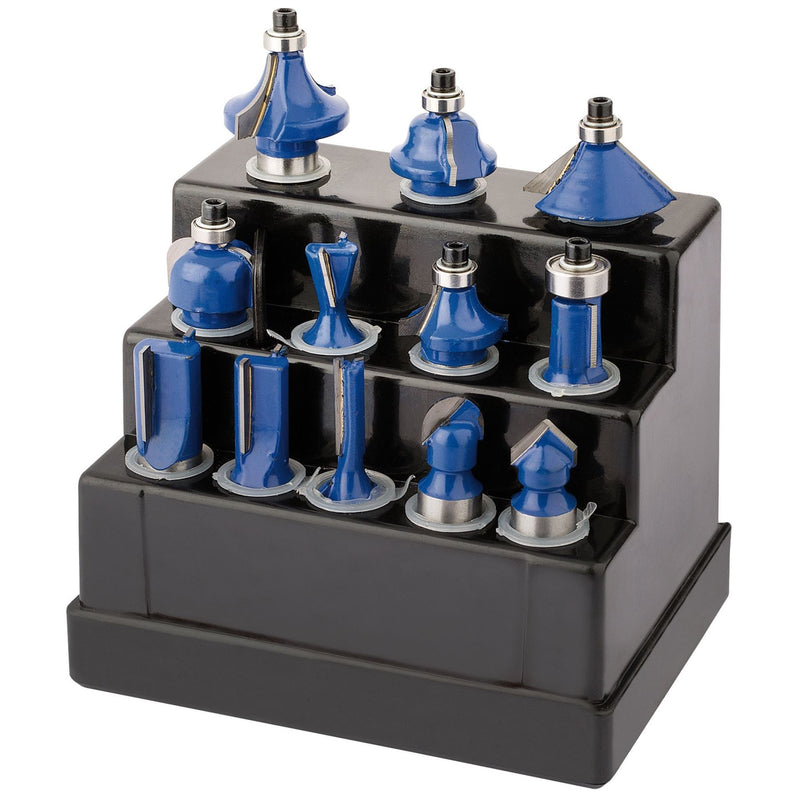 Draper TCT Router Bit Set, 1/2" (12 Piece) 72893 Draper - Dynamic Drive