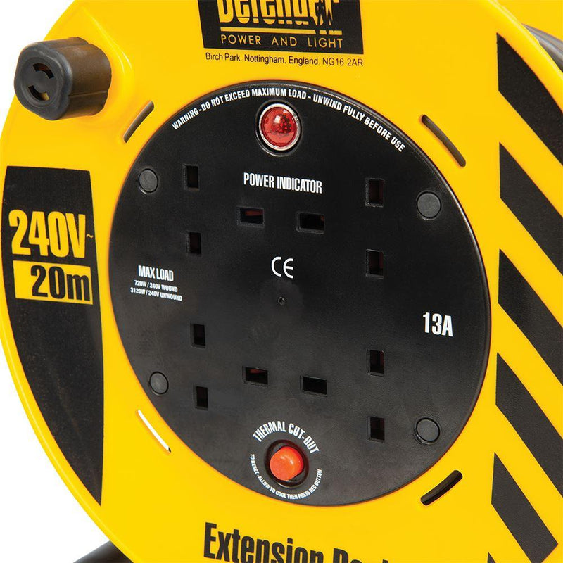 Defender Light Cable Reel 20m 230V 13A Defender - Dynamic Drive