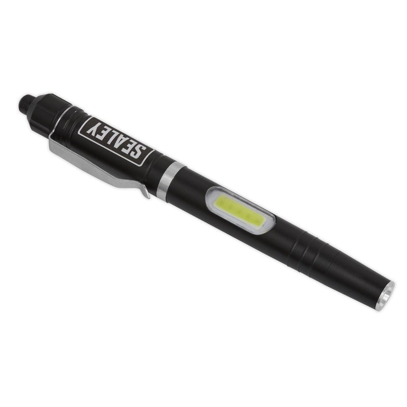 Sealey Aluminium Penlight 3W SMD & 1W COB LED LED016 Sealey - Dynamic Drive