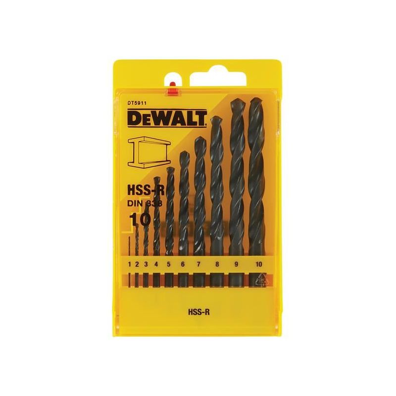 Dewalt Power Tools DT5911 HSS-R Jobber Drill Bit Set, 10 Piece DeWALT Power Tools - Dynamic Drive