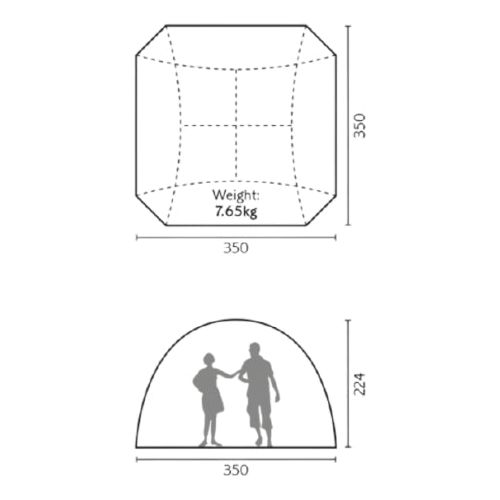 Event Shelter Royal Leisure 3.5X3.5X2.3M Outdoors Garden Gazebo Camping Festival Royal - Dynamic Drive