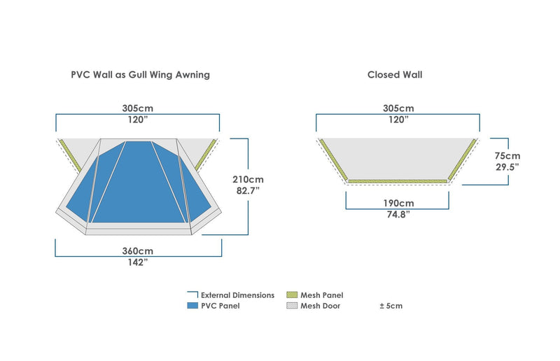 Zempire Evo TM/TS Awning Wall Set V2 Tent Accessory Zempire - Dynamic Drive