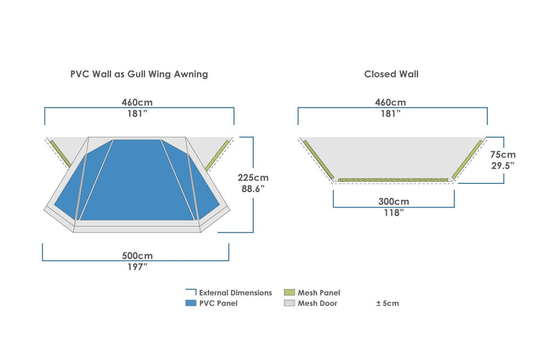 Zempire Evo TXL Awning Wall Set V2 Tent Accessory Zempire - Dynamic Drive