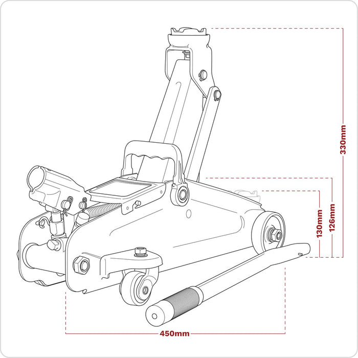 Sealey Short Chassis Trolley Jack 2 Tonne - Green 1050CXHV Sealey - Dynamic Drive