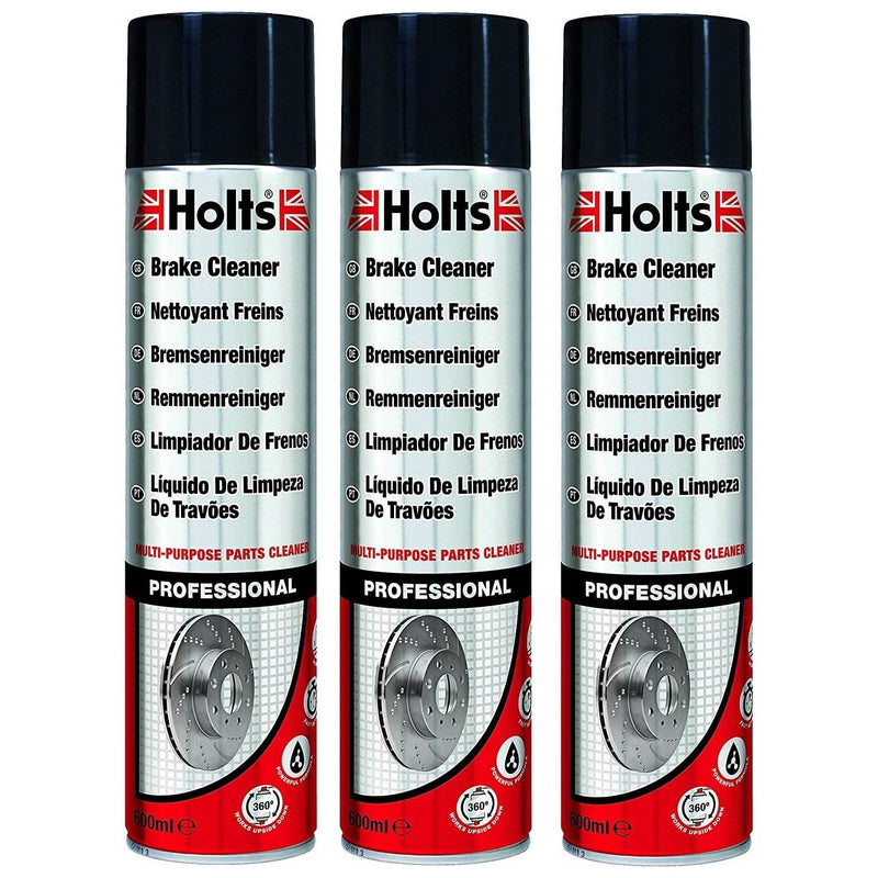 3x Holts Professional Brake & Clutch Cleaner Spray Grime Degreaser Remover 600ml Holts - Dynamic Drive