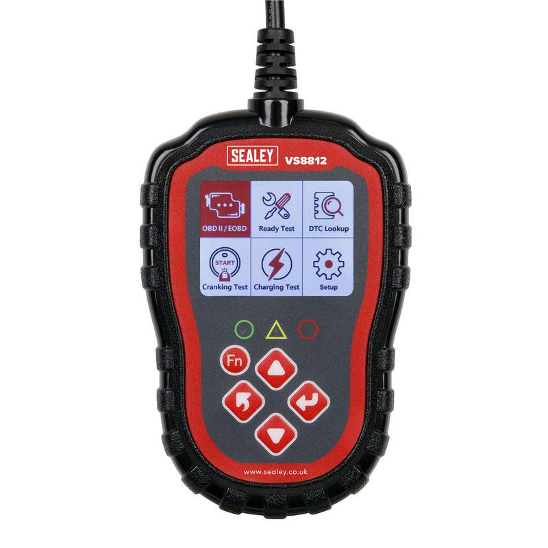 Sealey EOBD OBDII Code Reader Live Data Colour Screen MIL Light Reset Sealey  - Dynamic Drive