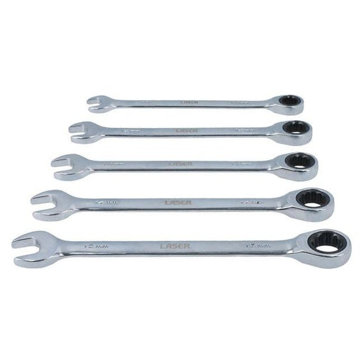 Laser Ratchet Ring Combination Spanner Set 5pc 8510 Laser - Dynamic Drive