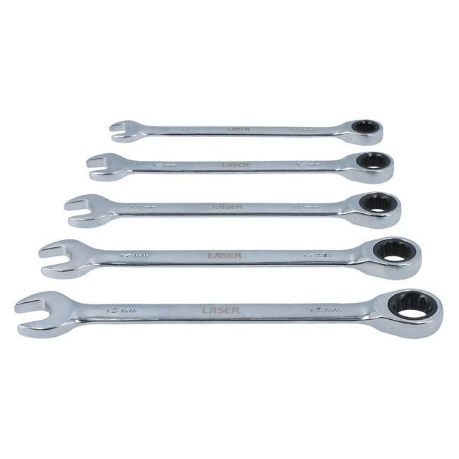 Laser Ratchet Ring Combination Spanner Set 5pc 8510 Laser - Dynamic Drive