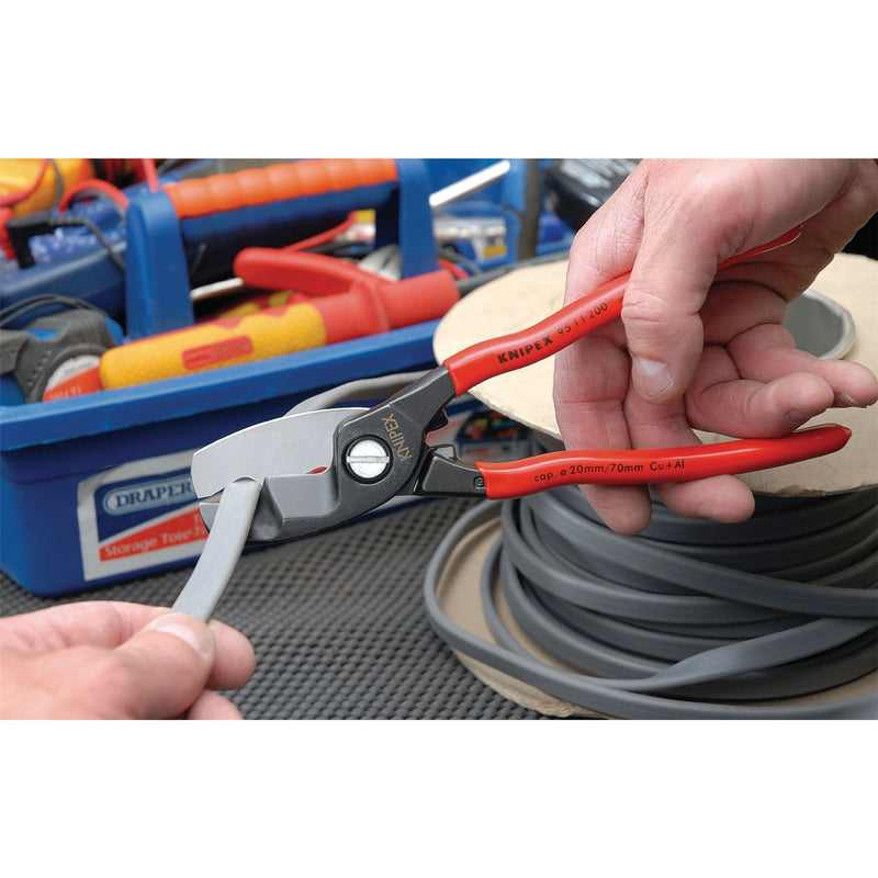 Draper Knipex 95 11 200 Copper or Aluminium Only Cable Shear, 200mm 37065 Draper - Dynamic Drive