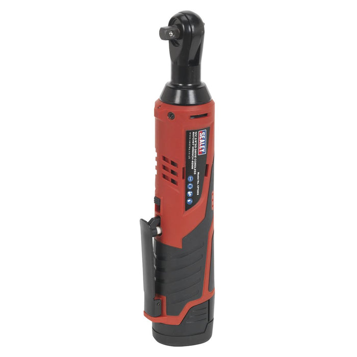 Sealey Cordless Ratchet Wrench Body Only 3/8" Drive 12V Heavy Duty LED Indicator Sealey  - Dynamic Drive