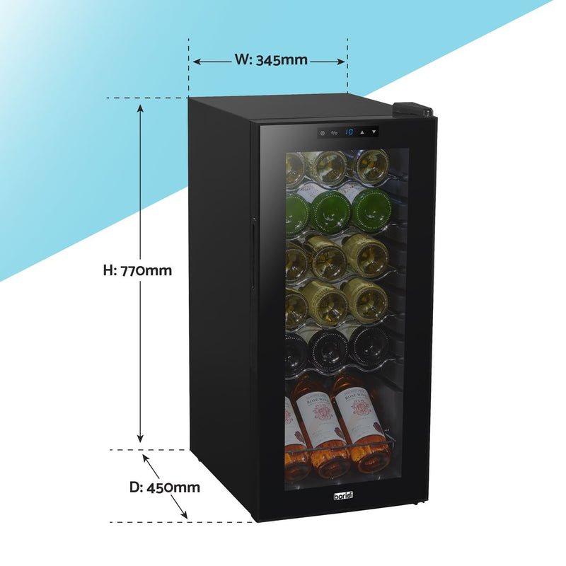 Baridi 18 Bottle Wine Fridge & Cooler - Black DH6 Baridi - Dynamic Drive