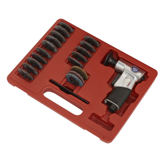 Sealey Air Mini Sander Kit 50mm 35pc SA720 Sealey - Dynamic Drive