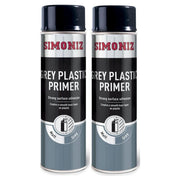 2x Simoniz Grey Plastic Smooth Primer Car Paint Spray Anti Rust Aerosol 500ml Simoniz  - Dynamic Drive
