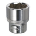 Sealey WallDrive Socket 24mm 1/2"Sq Drive Fully Polished SP1224 Sealey - Dynamic Drive