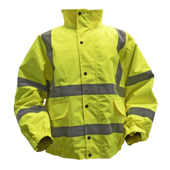 Worksafe Hi-Vis Yellow Jacket with Quilted Lining Elasticated Waist & Cuffs XXL Worksafe - Dynamic Drive