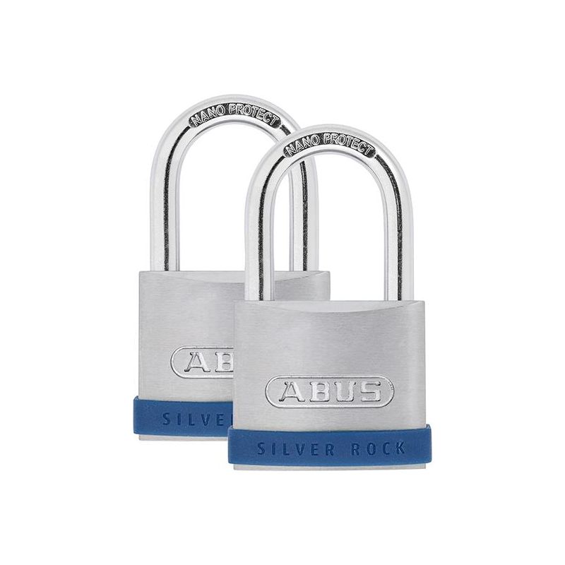 Abus Mechanical 50mm Silver Rock™ 5 Padlock Twin Pack ABUS Mechanical - Dynamic Drive