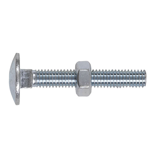 Sealey Coach Bolt & Nut M6 x 40mm Zinc DIN 603 Pack of 100 CBN640 Sealey  - Dynamic Drive