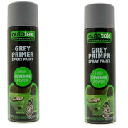 2X Autotek Professional Grey Primer 500Ml Spray Paint High Coverage Autotek  - Dynamic Drive