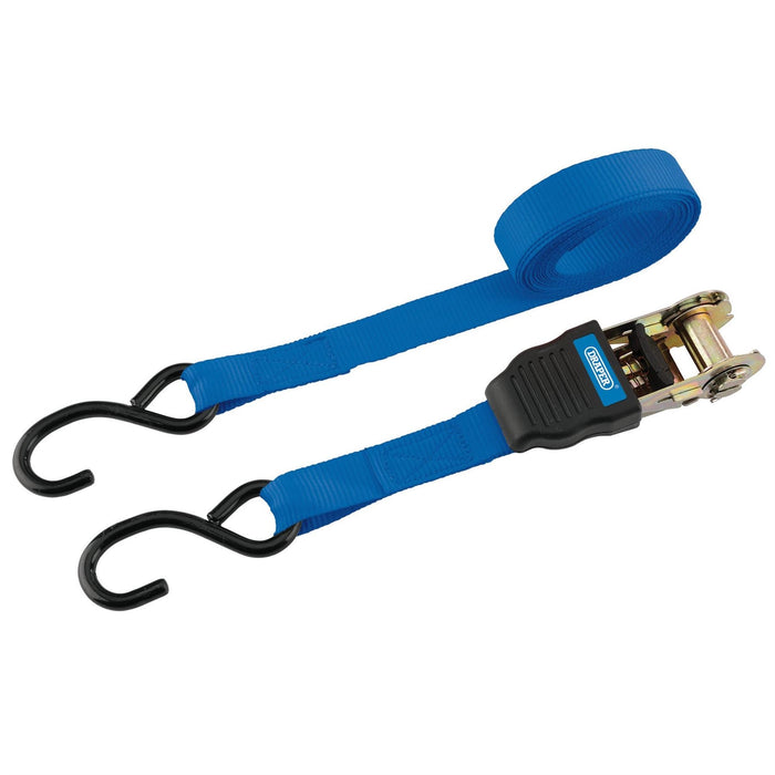 Draper Ratcheting Tie Down Straps, 4.5m x 25mm, 225kg (2 Piece) 92769 Draper - Dynamic Drive