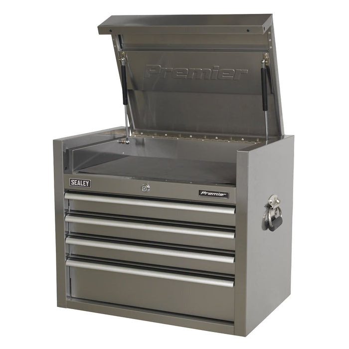 Sealey Topchest 4 Drawer 675mm Stainless Steel Heavy-Duty PTB66004SS Sealey - Dynamic Drive