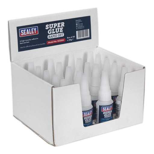 Sealey Super Glue Rapid Set 20g Pack of 20 SCS304 Sealey - Dynamic Drive