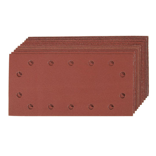 Silverline Hook & Loop 1/2 Sheets Punched 10pce 2 x 60, 3 x 80, 120, 2 x 240G Silverline - Dynamic Drive