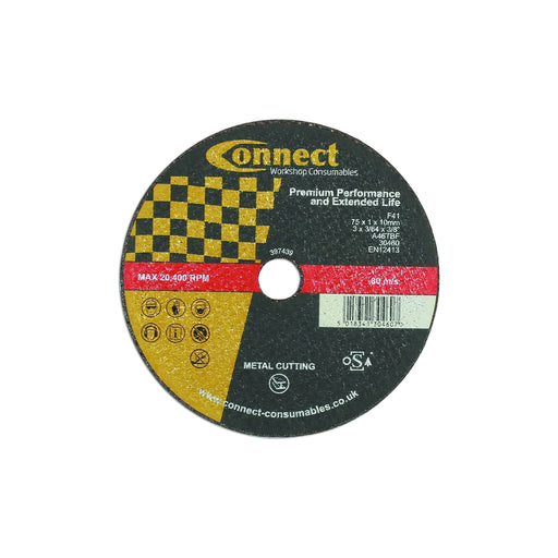 Connect Extra Thin Cutting Discs 75mm x 1.0mm 10pc 30460 Tool Connection - Dynamic Drive
