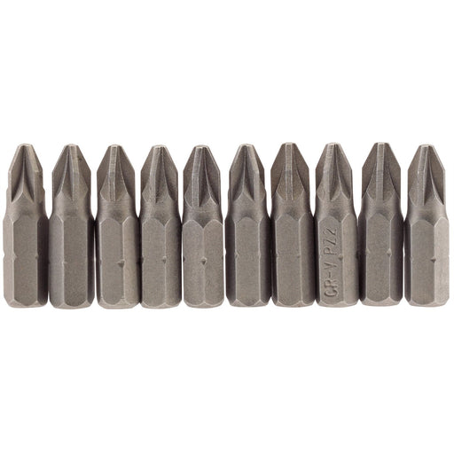 Draper PZ Type Insert Bit, 1/4" Hex, 25mm Long, No.2 (Pack of 10) 64048 Draper - Dynamic Drive
