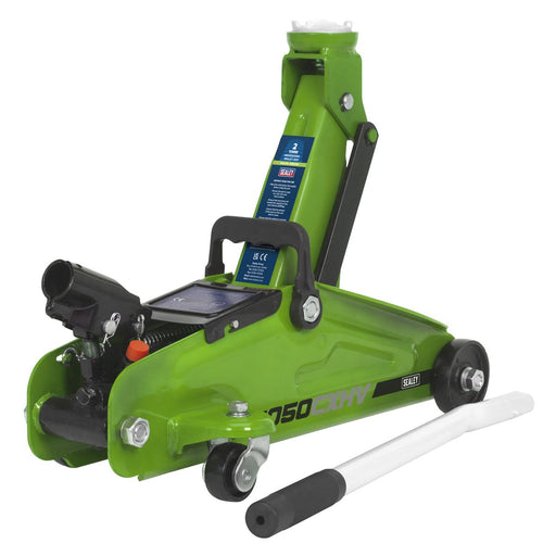 Sealey Short Chassis Trolley Jack 2 Tonne - Green 1050CXHV Sealey - Dynamic Drive