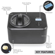 Baridi Automatic Churning Ice Cream Machine 1.5L - Black DH240 Baridi - Dynamic Drive