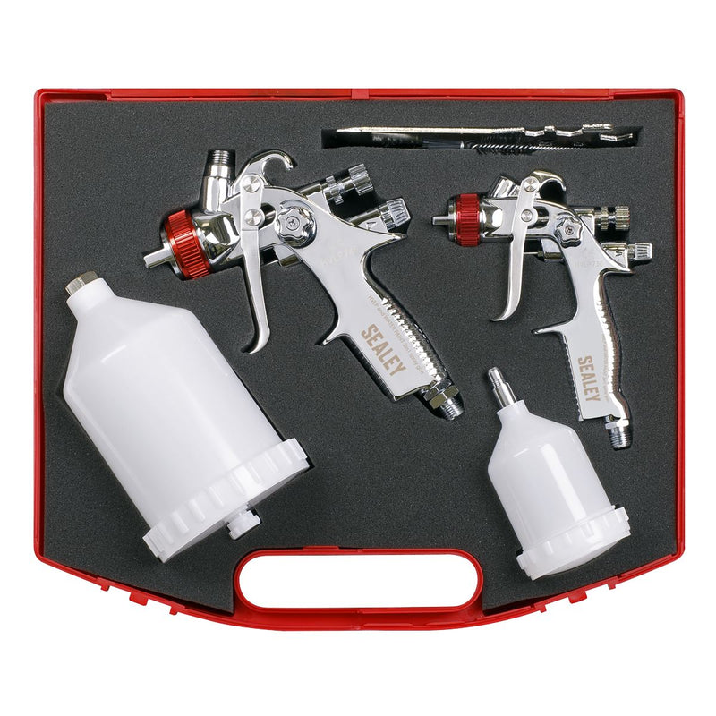 Sealey HVLP Gravity Feed Top Coat/Touch-Up Spray Gun Set HVLP774 Sealey - Dynamic Drive