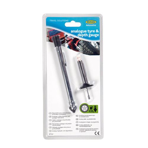 Ring Automotive Analogue Car Tyre Tread Depth & Pressure Gauge Measure Psi Ring  - Dynamic Drive