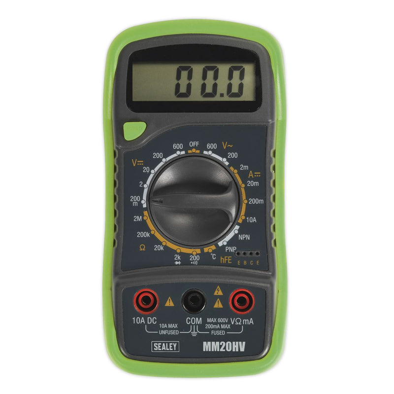 Sealey Digital Multimeter 8-Function with Thermocouple Hi-Vis mm20HV Sealey - Dynamic Drive