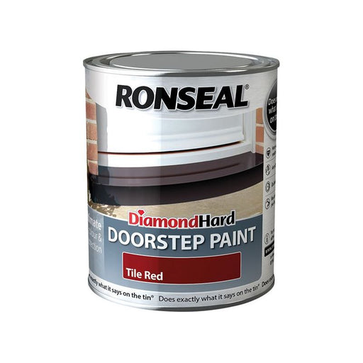 Ronseal Diamond Hard Doorstep Paint Tile Red 750ml Ronseal - Dynamic Drive