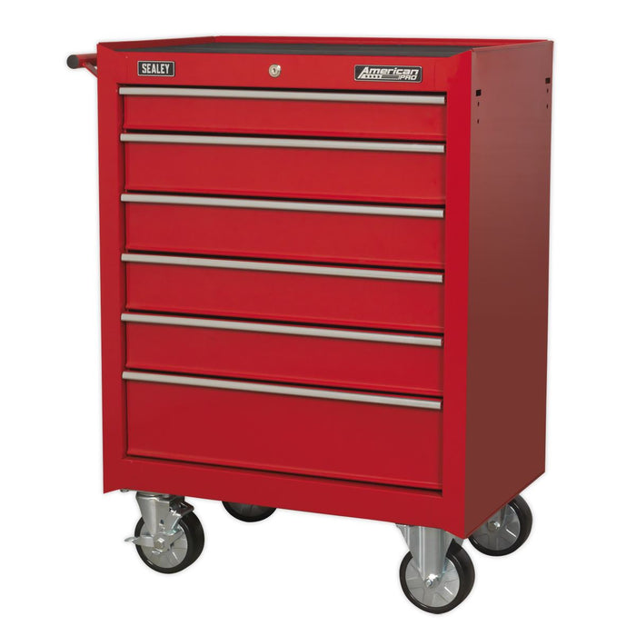 Sealey Rollcab 6 Drawer with Ball-Bearing Slides - Red Sealey  - Dynamic Drive