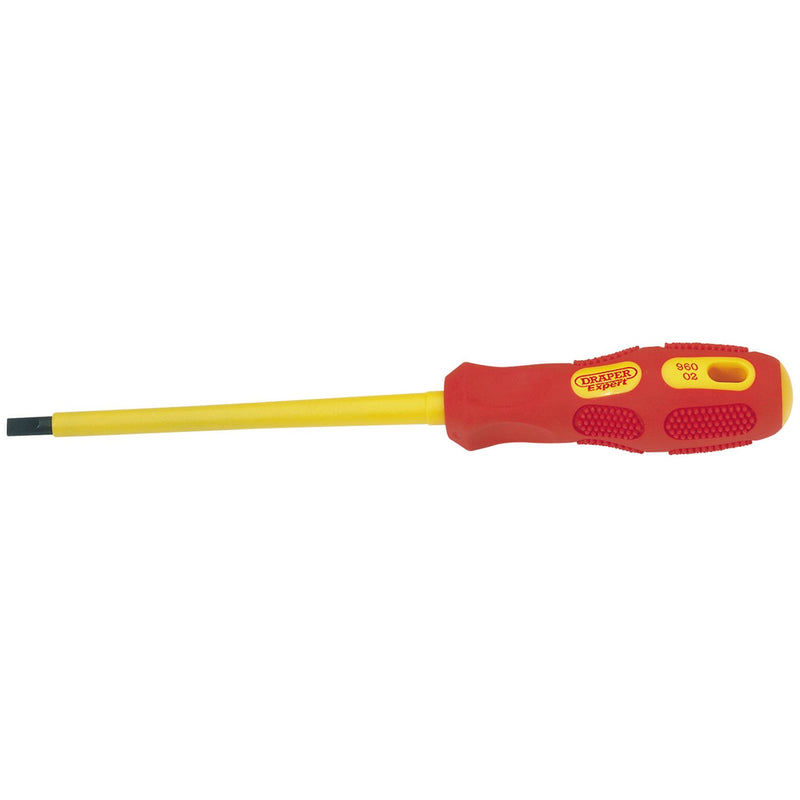 Draper VDE Approved Fully Insulated Plain Slot Screwdriver, 5.5 x 125mm (Sold Lo Draper - Dynamic Drive