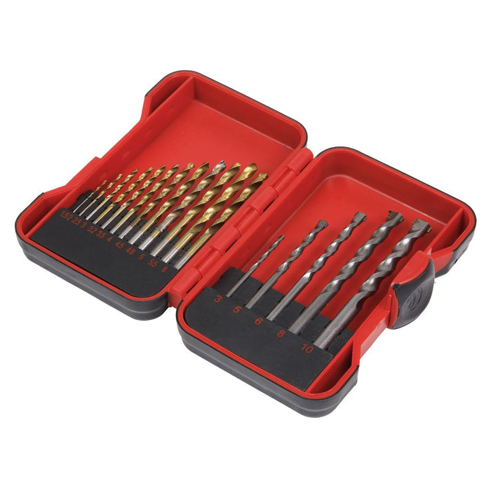 Sealey HSS/Masonry Drill Bit Set 17pc AK3717TCM Sealey - Dynamic Drive