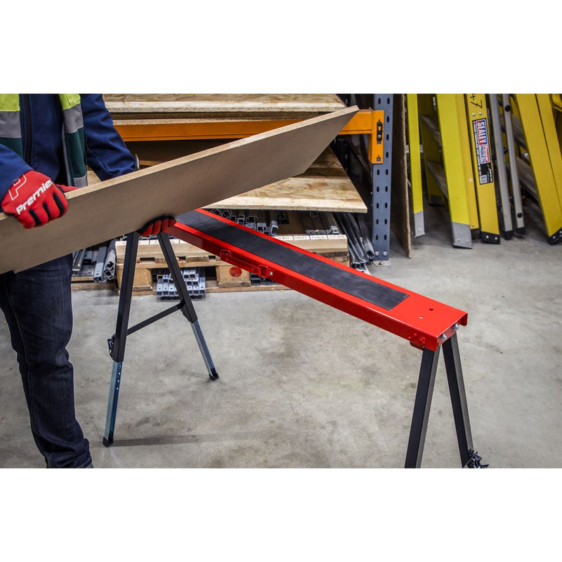 Sealey Fold Down Trestle with Adjustable Legs - Pair FTAL12 Sealey - Dynamic Drive