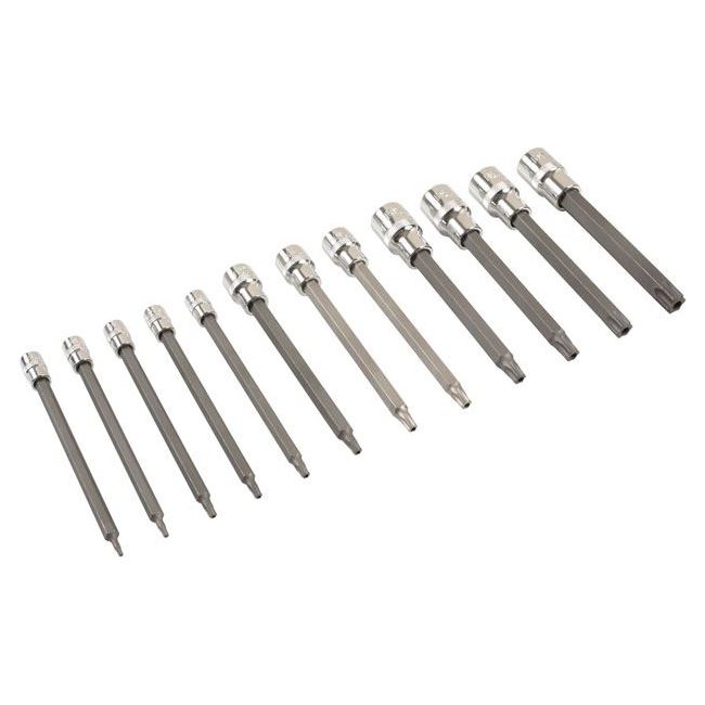 Laser Long Tamperproof Torx Socket Bit Set 1/4"D, 3/8"D, 1/2"D 7723 Laser - Dynamic Drive