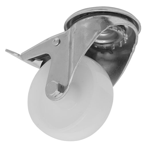 Sealey Heavy-Duty Nylon Castor Wheel Bolt Hole with Total Lock80mm Trade Sealey - Dynamic Drive