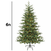 Dellonda Pre-Lit 6ft Hinged Christmas Tree with White LED Lights & PE/PVC Tips Dellonda - Dynamic Drive