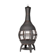 Dellonda Deluxe 360 Chiminea/Fire Pit - Antique Bronze Finish Dellonda  - Dynamic Drive