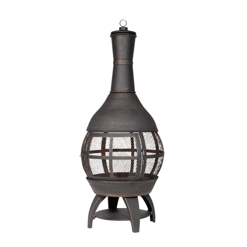 Dellonda Deluxe 360 Chiminea/Fire Pit - Antique Bronze Finish Dellonda  - Dynamic Drive