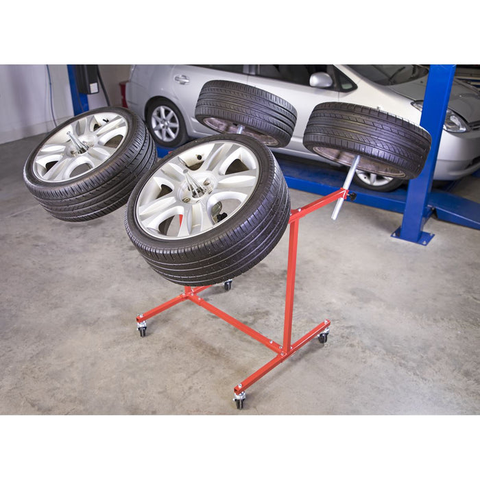 Sealey Alloy Wheel Painting/Repair Stand 4 Wheel Capacity MK71 Sealey - Dynamic Drive