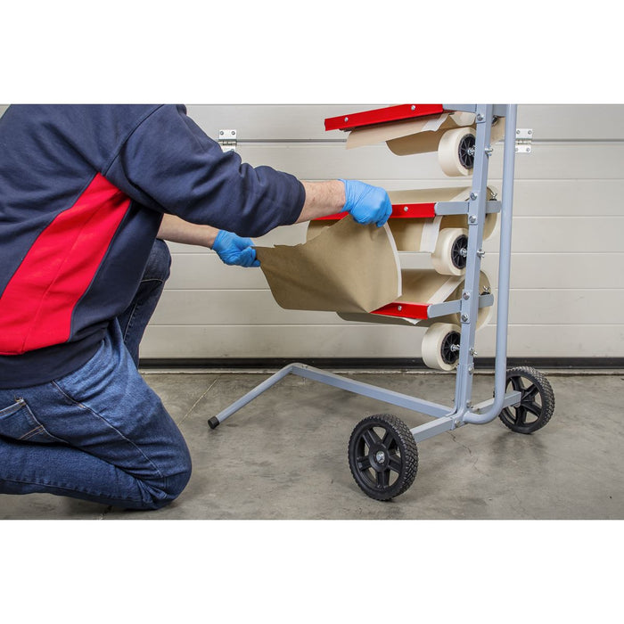 Sealey Masking Paper Dispenser Tree 2 x 300mm & 2 x 450mm Rolls MK63 Sealey - Dynamic Drive