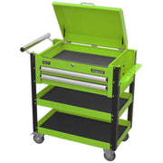Sealey Heavy-Duty Mobile Tool & Parts Trolley 2 Drawers & Lockable Top Hi-Vis Gr Sealey - Dynamic Drive