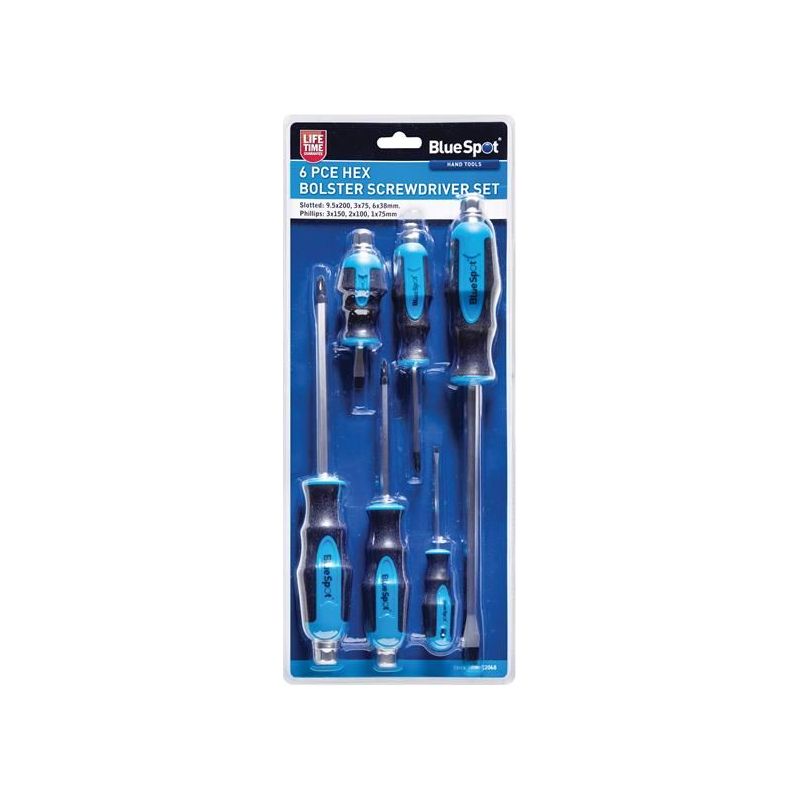 Bluespot Tools Hex Bolster Screwdriver Set, 6 Piece BlueSpot Tools - Dynamic Drive