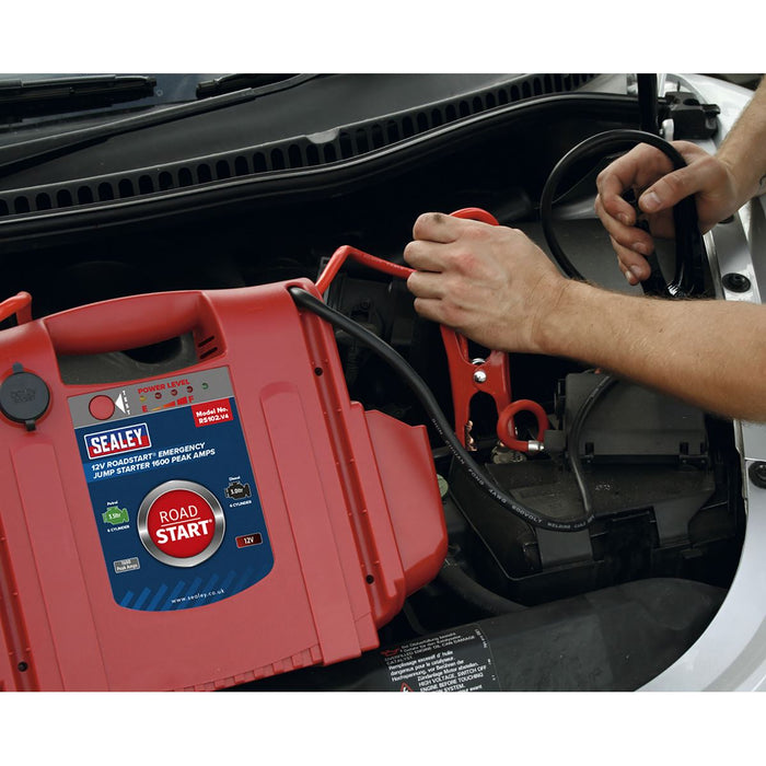 Sealey RS102 RoadStart Emergency Power Pack 12V 1600 Peak Amps Sealey  - Dynamic Drive