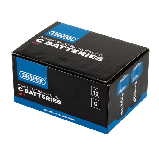 Draper PowerUP Ultra Alkaline C Batteries (Pack of 12) 03978 Draper - Dynamic Drive
