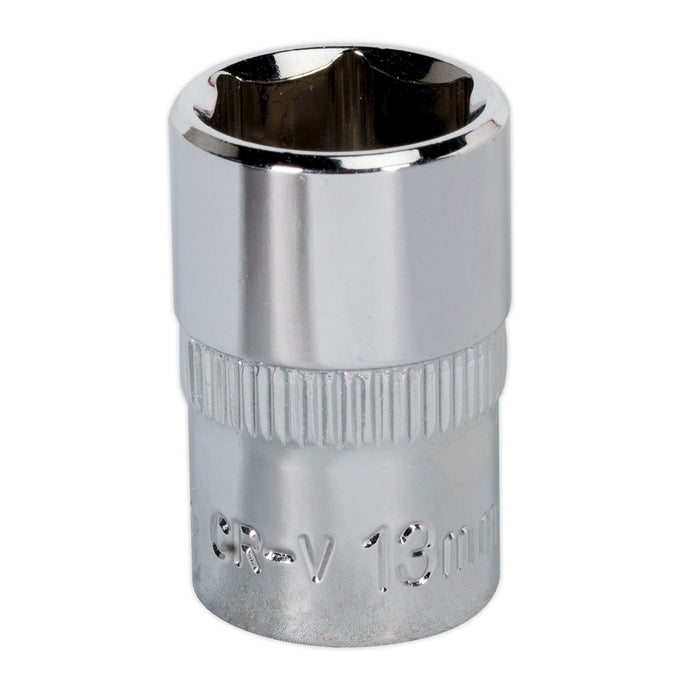 Sealey WallDrive Socket 13mm 3/8"Sq Drive Fully Polished SP3813 Sealey - Dynamic Drive